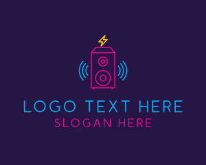 Voltage - Neon Sound Speaker Beat logo design