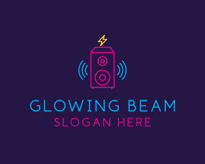 Neon Sound Speaker Beat logo design