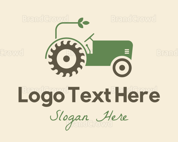 Agriculture Plant Tractor Logo
