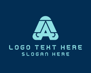 Digital Software Letter A logo design