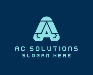 Digital Software Letter A logo design