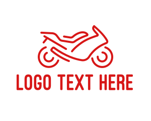 Motor Shop - Minimalist Red Motorbike logo design