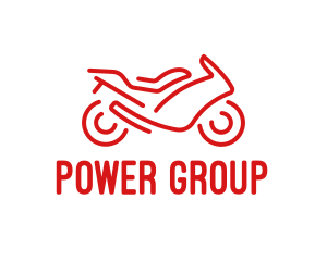 Automobile - Minimalist Red Motorbike logo design