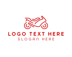 Motorbike - Minimalist Red Motorbike logo design