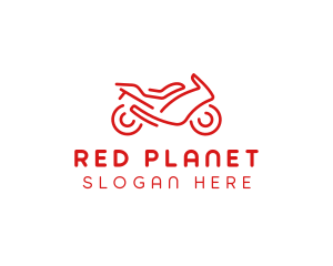 Minimalist Red Motorbike logo design