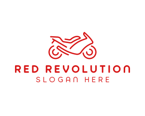 Minimalist Red Motorbike logo design