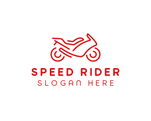 Motorbike - Minimalist Red Motorbike logo design