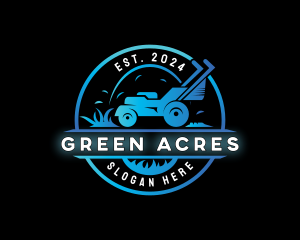 Lawn Mower Grass logo design