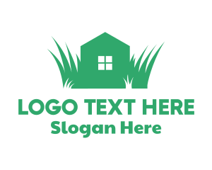 House Grass Lawn Logo