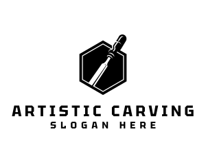 Carving - Chisel Carpentry Woodwork logo design