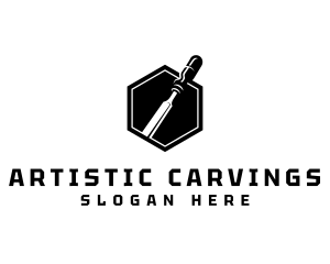 Chisel Carpentry Woodwork logo design