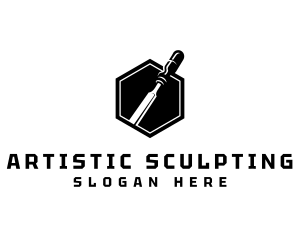 Sculpting - Chisel Carpentry Woodwork logo design