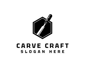 Chisel Carpentry Woodwork logo design