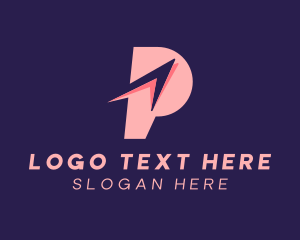 Pink - Delivery Arrow Letter P logo design