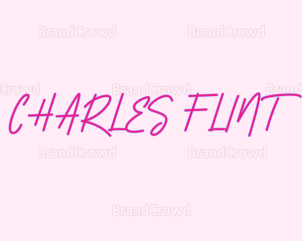 Pink Fashion Signature Text Logo