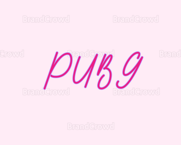 Pink Fashion Signature Text Logo