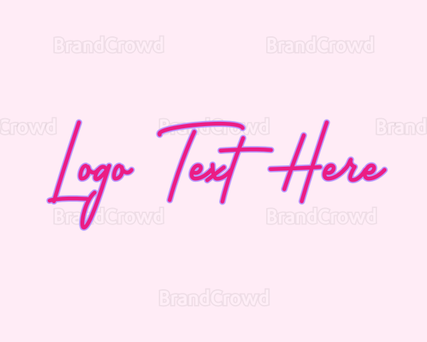 Pink Fashion Signature Text Logo