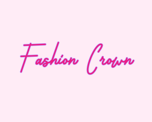 Pink Fashion Signature Text logo design