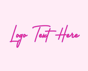Vlogger - Pink Fashion Signature Text logo design