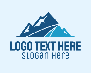 Ridges - Mountain Summit Peak logo design