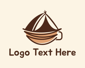 Hot Choco - Camping Tent Coffee Cup logo design