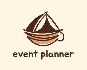 Mocha - Camping Tent Coffee Cup logo design