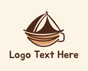 Tent - Camping Tent Coffee Cup logo design