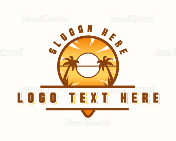 Travel Pin Sunset Logo