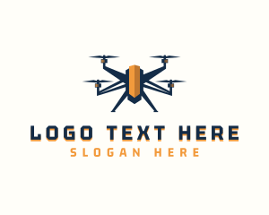 Rotorcraft - Drone Tech Quadcopter logo design