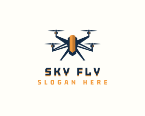 Drone Tech Quadcopter  logo design