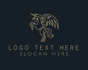 Monoline - Deluxe Unicorn Pegasus logo design