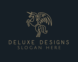 Deluxe - Deluxe Unicorn Pegasus logo design