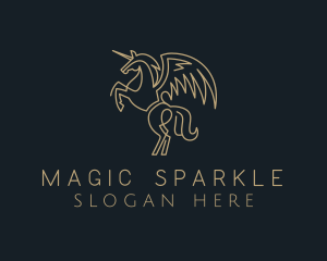 Deluxe Unicorn Pegasus logo design