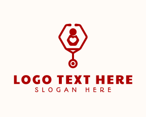 Hexagon - Stethoscope Human Healthcare logo design