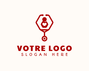 Hospital - Stethoscope Human Healthcare logo design