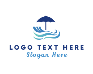 Beach - Umbrella Beach Resort logo design