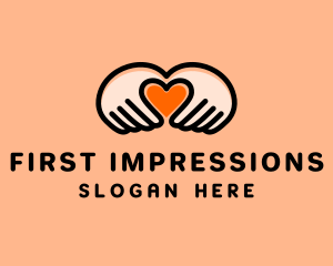 Heart Hand Gesture logo design