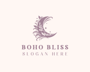 Boho Moon Crescent logo design