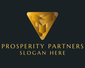 Wealth - Gold Wealth Triangle logo design