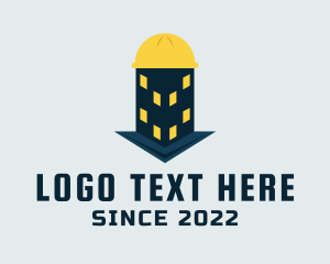 Skyscraper - Construction Hat Building logo design