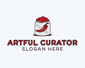 Chili Paste Jar logo design