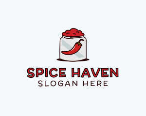 Spice - Chili Paste Jar logo design