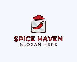 Chili Paste Jar logo design