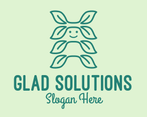 Glad - Monoline Leaf Smile logo design