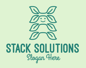 Stack - Monoline Leaf Smile logo design