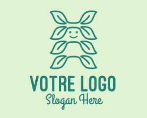 Relaxation - Monoline Leaf Smile logo design