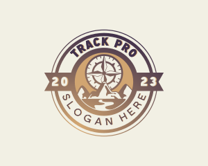 Tracker - Navigation Compass Mountain logo design