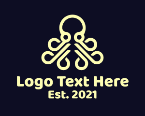 Yellow - Yellow Modern Octopus logo design