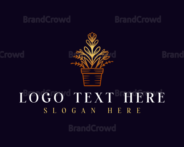 Flower Pot Garden Logo