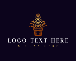 Pot - Flower Pot Garden logo design